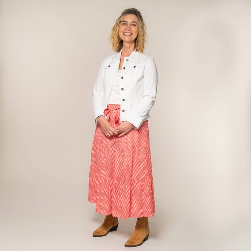 Tie Dye Gypsy Midi Skirt in Navy - Roman Originals UK