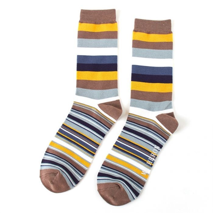 Thick & Thin Stripes Socks Khaki | dream on | Personal attention for you